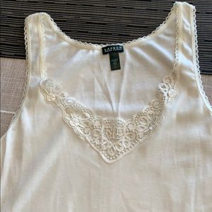 Woman’s Ralph Lauren cream tank top